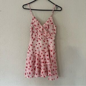 Strawberry romper with adjustable straps